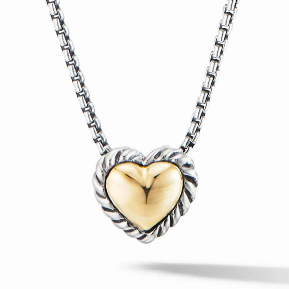 David Yurman Cable Collectibles Cookie Classic Heart Necklace in Sterling Silve